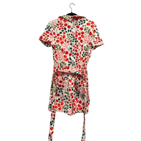 Anthropologie Maeve MultiColor Print Linen Short-Sleeve Wrap Size 6 Romper NEW - Picture 7 of 7